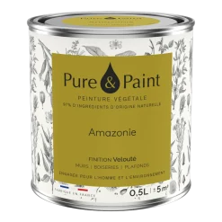 Peinture végétale velouté Amazonie 0,5L - Pure & Paint