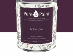 Peinture végétale velouté Aubergine 2,5L - Pure & Paint