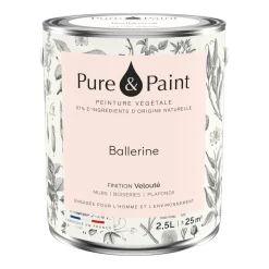 Peinture végétale velouté Ballerine 2,5L - Pure & Paint