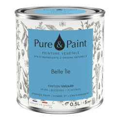 Peinture végétale velouté Belle île 0,5L - Pure & Paint