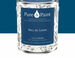 Peinture végétale velouté Bleu de Suède 2,5L - Pure & Paint