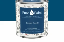Peinture végétale velouté Bleu de Suède 0,5L - Pure & Paint