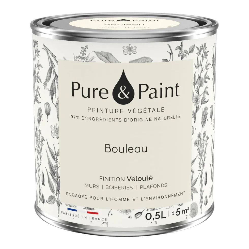 Peinture végétale velouté Bouleau 0,5L - Pure & Paint