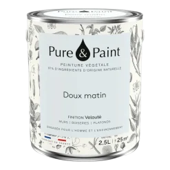 Peinture végétale velouté Doux matin 2,5L - Pure & Paint