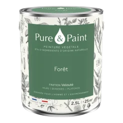 Peinture végétale velouté Forêt 2,5L - Pure & Paint