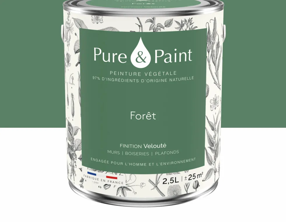 Peinture végétale velouté Forêt 2,5L - Pure & Paint