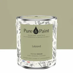 Peinture végétale velouté Lézard 2,5L - Pure & Paint