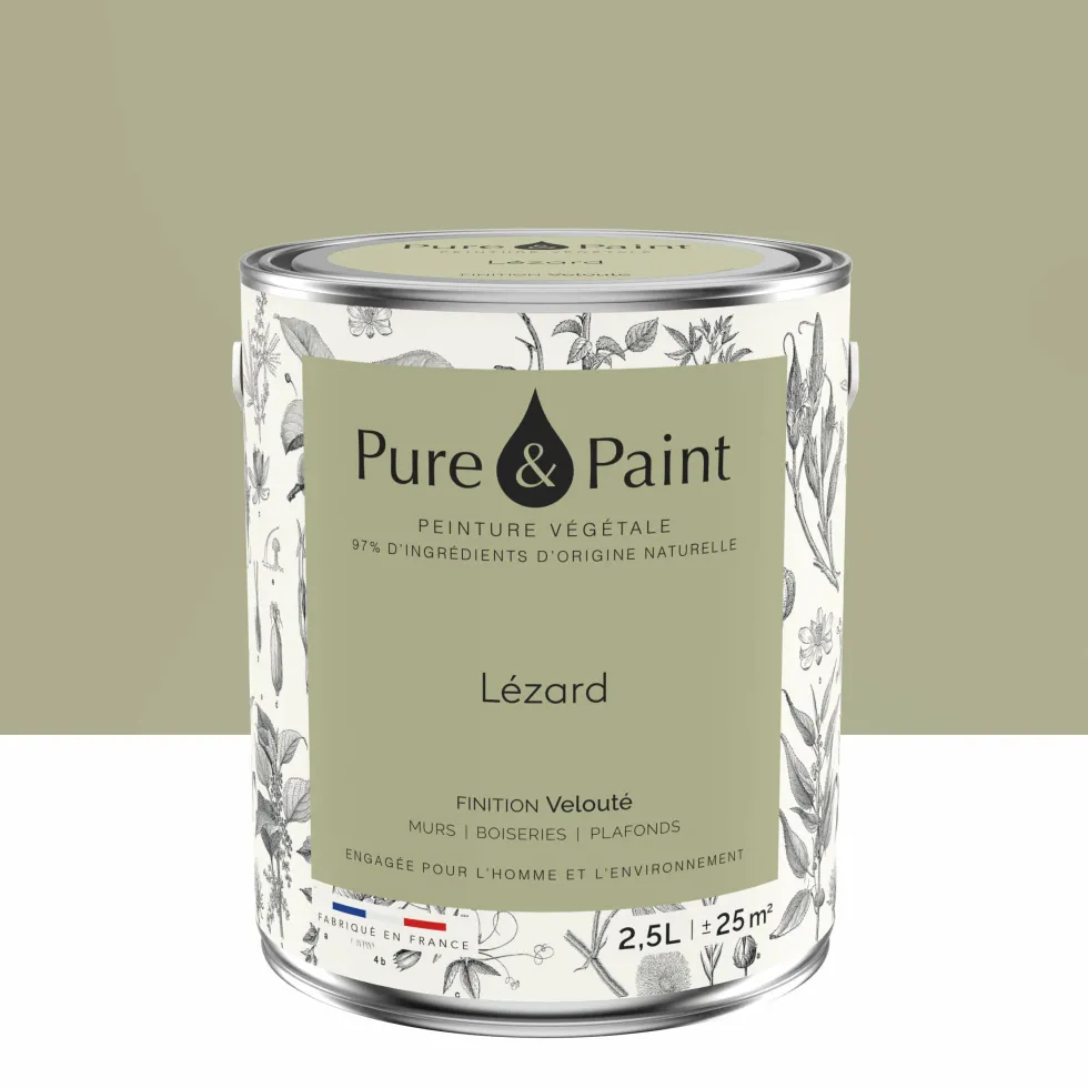 Peinture végétale velouté Lézard 2,5L - Pure & Paint