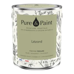 Peinture végétale velouté Lézard 2,5L - Pure & Paint