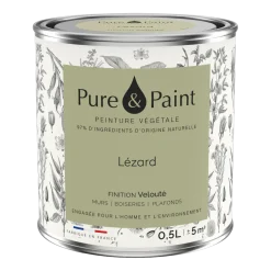 Peinture végétale velouté Lézard 0,5L - Pure & Paint