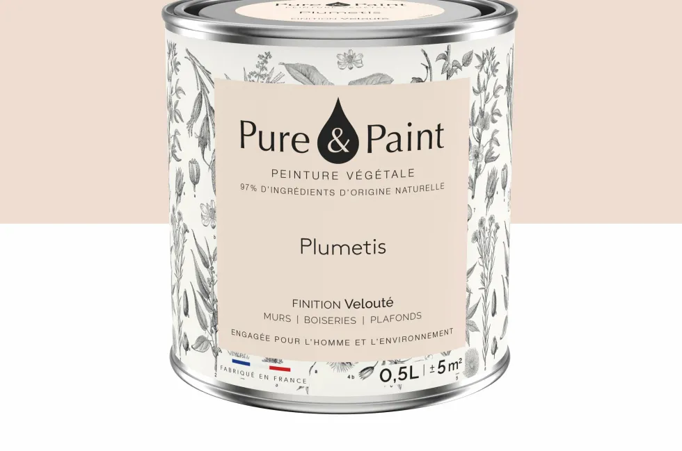 Peinture végétale velouté Plumetis 0,5L - Pure & Paint