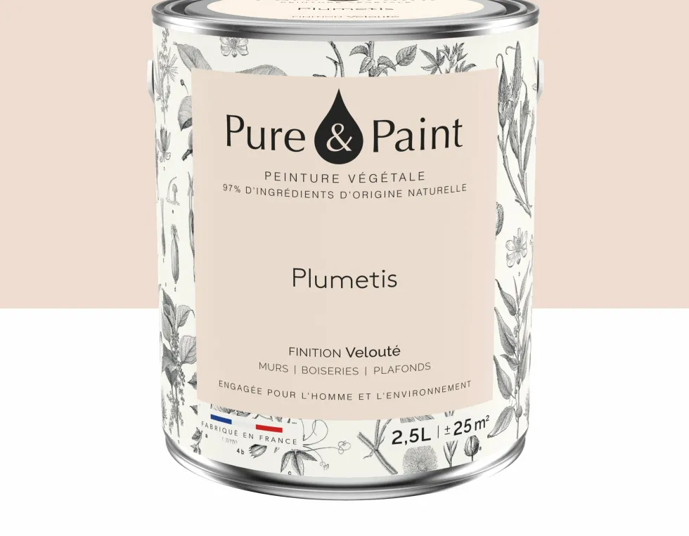 Peinture végétale velouté Plumetis 2,5L - Pure & Paint