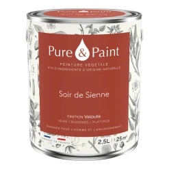 Peinture végétale velouté Soir de Sienne 2,5L - Pure & Paint