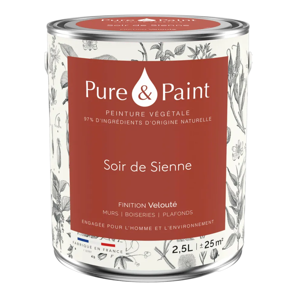 Peinture végétale velouté Soir de Sienne 2,5L - Pure & Paint