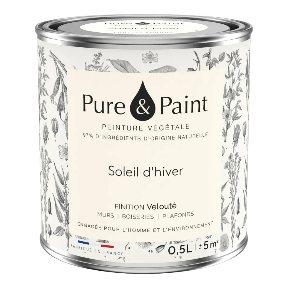 Peinture végétale velouté Soleil d'hiver 0,5L - Pure & Paint