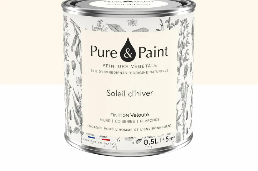 Peinture végétale velouté Soleil d'hiver 0,5L - Pure & Paint