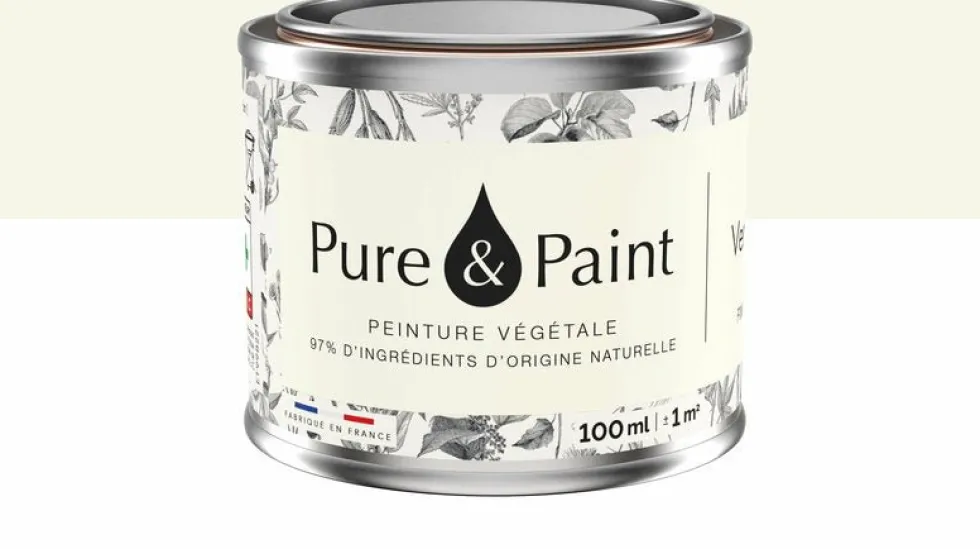 Peinture végétale velouté Vert jasmin 100ML - Pure & Paint