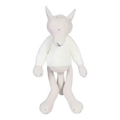 Peluche loup sable avec pull tricoté blanc Piotr - Adada