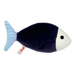 Peluche poisson bleu marine et imprimé rayé Elliot - Adada