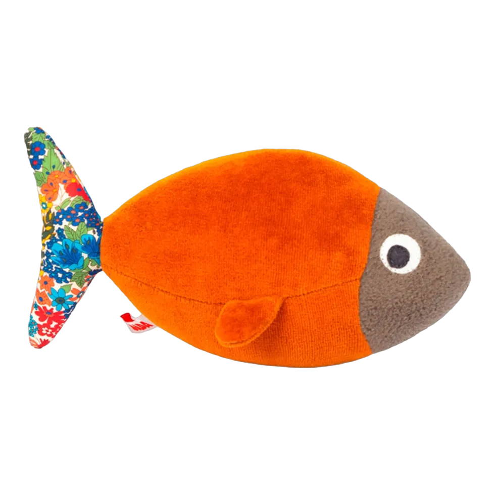 Peluche poisson tabac et imprimé floral Louisette - Adada