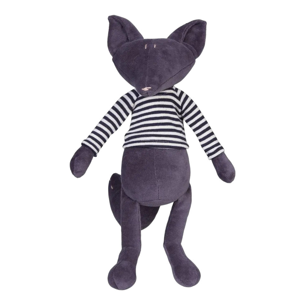 Peluche renard bleu nuit avec sa marinière grand 48cm Arthus - Adada