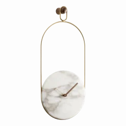 Pendule en marbre Calacatta et laiton Eslabón G - Nomon