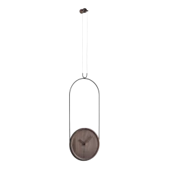 Pendule en noyer et métal noir Colgante - Nomon