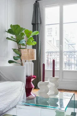 Petit bougeoir en céramique crème Ganache - Cosin Paris
