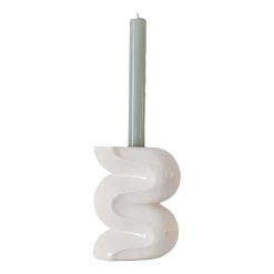 Petit bougeoir en céramique crème Ganache - Cosin Paris