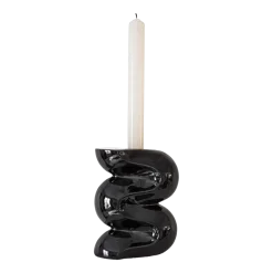 Petit bougeoir en céramique noir Ganache - Cosin Paris