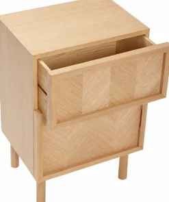 Petite commode en chêne naturel et aux motifs chevron - Hübsch