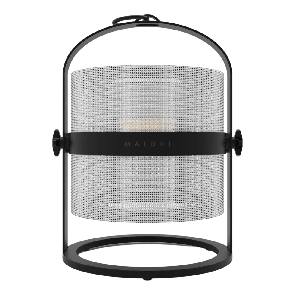 Petite lampe abat-jour blanc et cadre charbon La Lampe Petite - Maiori