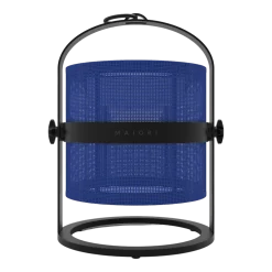 Petite lampe abat-jour bleu marine et cadre charbon La Lampe Petite - Maiori