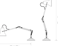 Petite lampe de bureau grise 50 cm Original 1227 Mini - Anglepoise