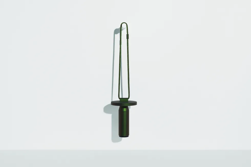 Petite lampe nomade en aluminium vert Quasar - Petite Friture