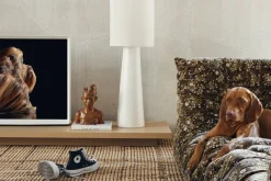 Pied de lampadaire conique en grès crème XL - HKliving