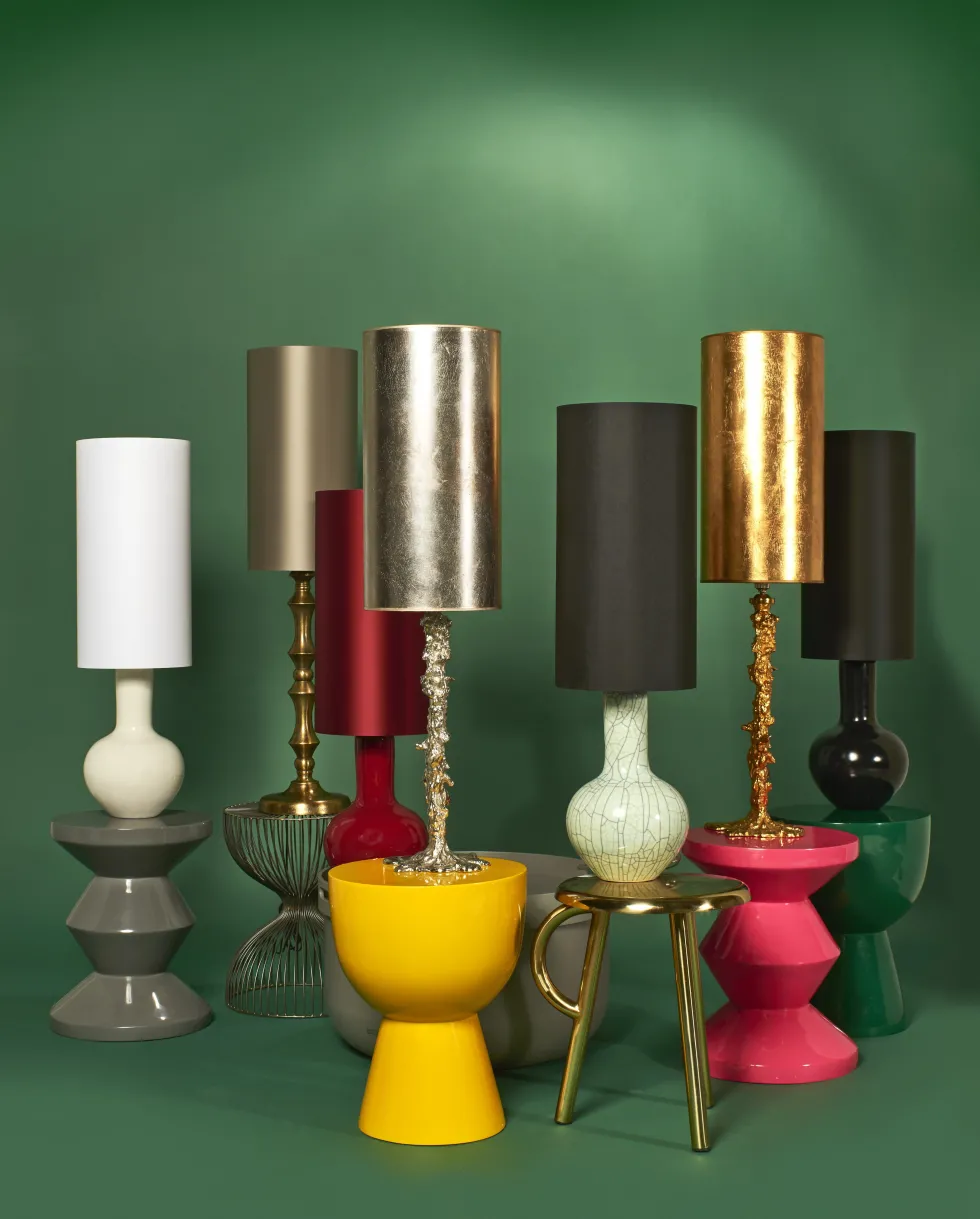 Pied de lampe en métal argenté Drip - Pols Potten