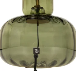 Pied de lampe en vert soufflé vert et marsala 59,5cm Josephine - Versmissen