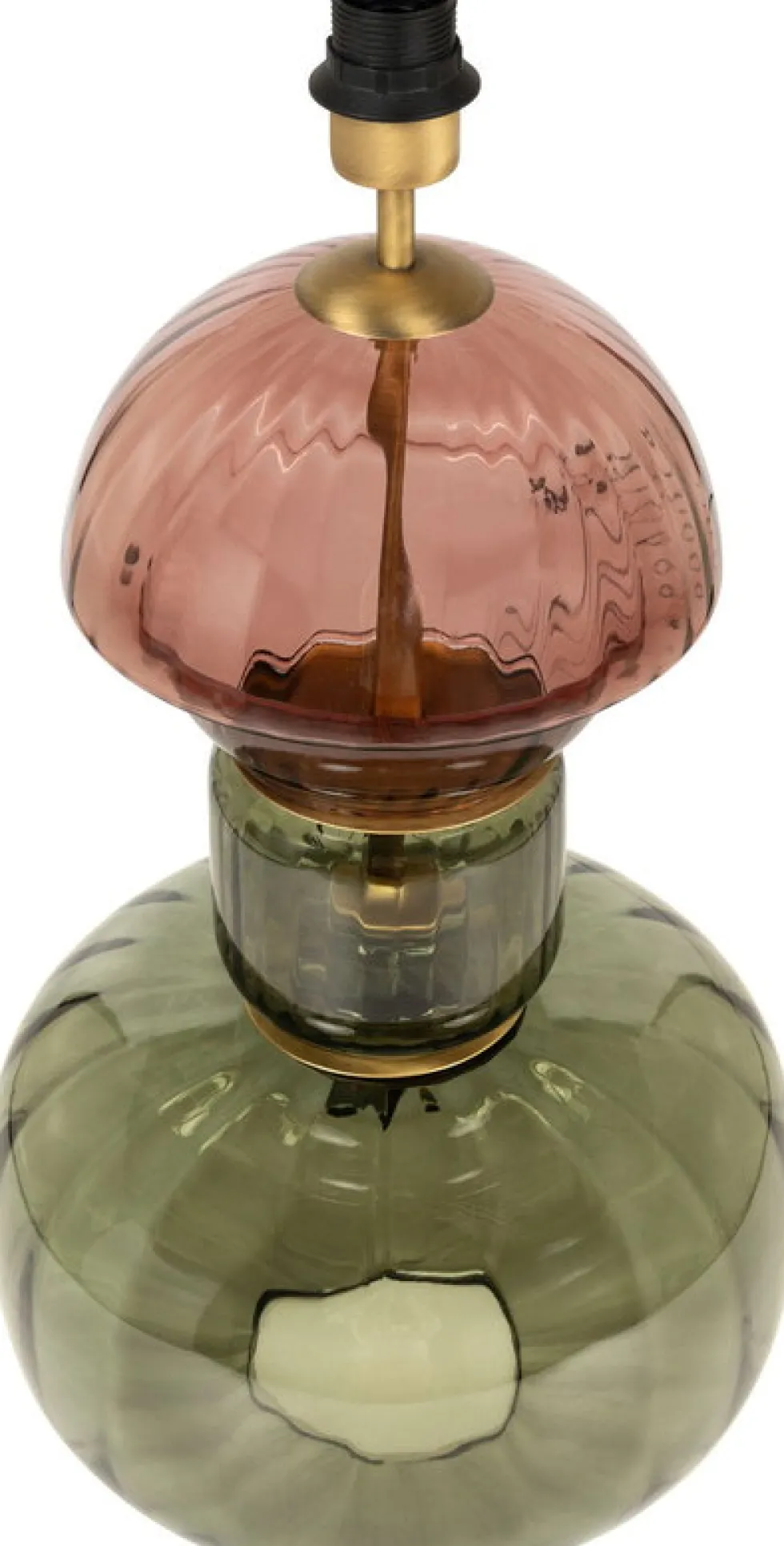 Pied de lampe en vert soufflé vert et marsala 59,5cm Josephine - Versmissen