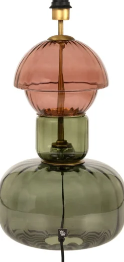 Pied de lampe en vert soufflé vert et marsala 59,5cm Josephine - Versmissen
