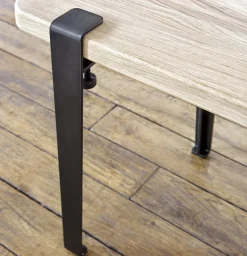 Pied de table en acier gris-noir patiné 43 cm - TIPTOE