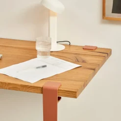 Pied de table haute en acier thermolaqué brun cannelle 75cm - TIPTOE