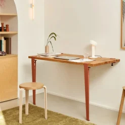 Pied de table haute en acier thermolaqué brun cannelle 75cm - TIPTOE