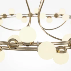 Plafonnier armature métallique or et blanc mat 80cm Tessara - Maytoni