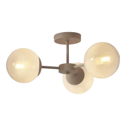 Plafonnier 3 bras en verre milk white 54cm Aspen - It's about Romi