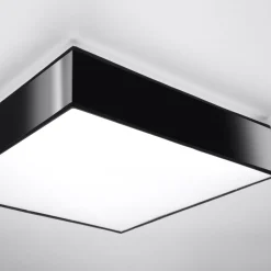 Plafonnier carré noir 45 cm Horus - Sollux