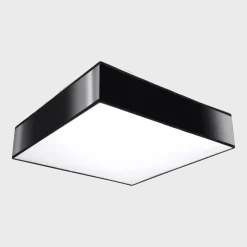 Plafonnier carré noir 45 cm Horus - Sollux