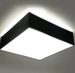 Plafonnier carré noir 35 cm Horus - Sollux