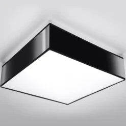 Plafonnier carré noir 35 cm Horus - Sollux