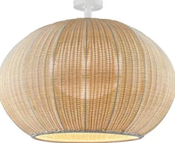 Plafonnier d'extérieur led triac dimmable en aluminium et abat-jour ivoire 56cm Garota PF/02 - Bover